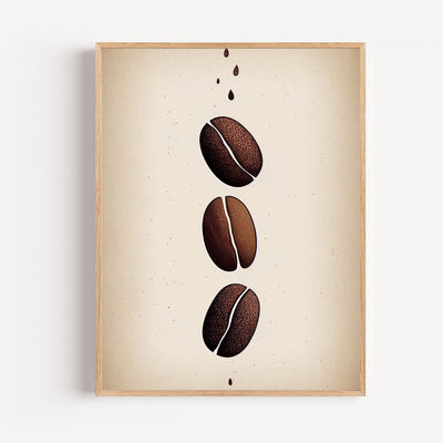 Poster Kaffeebohne – Minimalistische Deko für Kaffeeliebhaber
