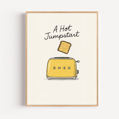 Vintage Toaster Poster – Retro Kitchen Wall Art Print