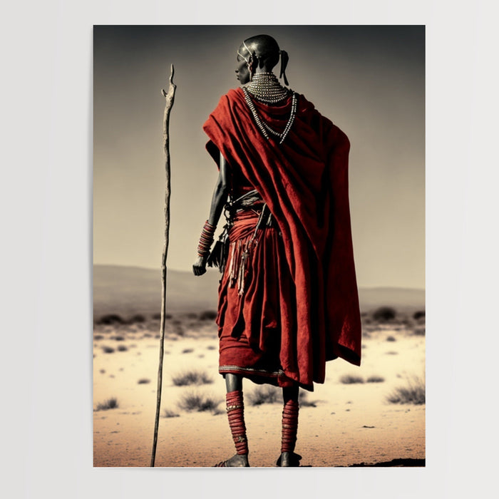 Poster Guerrier Maasai - Fierté et tradition d'une culture ancestrale — Vierge - poster-presentation-produit