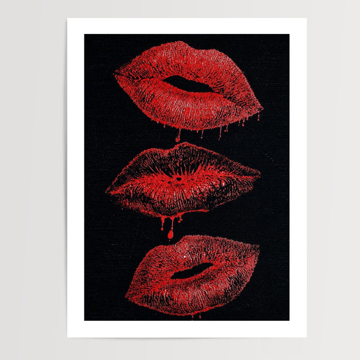 Poster Lèvres rouges - Pop art glamour et sensuel pour la chambre — Vierge - poster-presentation-produit — passe-partout blanc