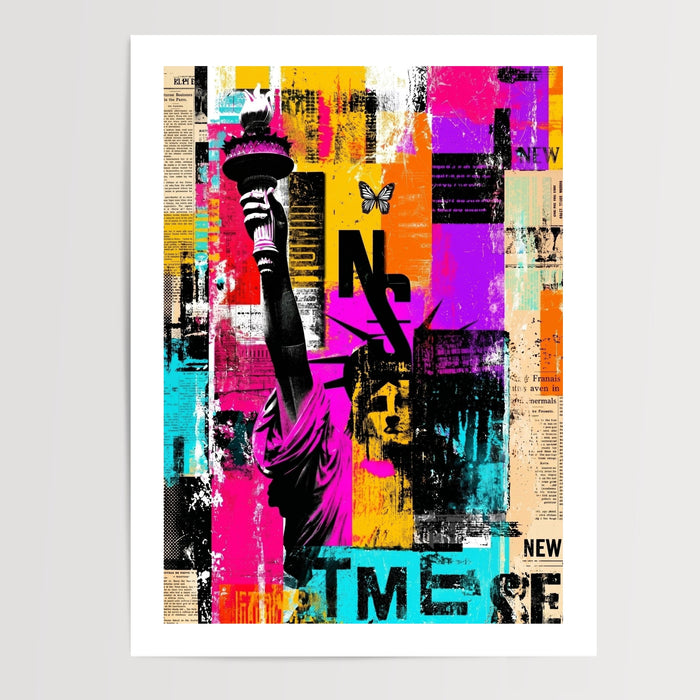 Poster La Liberté - Street art éclatant et haut en couleur — Vierge - poster-presentation-produit — passe-partout blanc