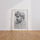 Poster Le Penseur - Silhouette épurée et invitation à la réflexion — Vierge - living-room — passe-partout blanc