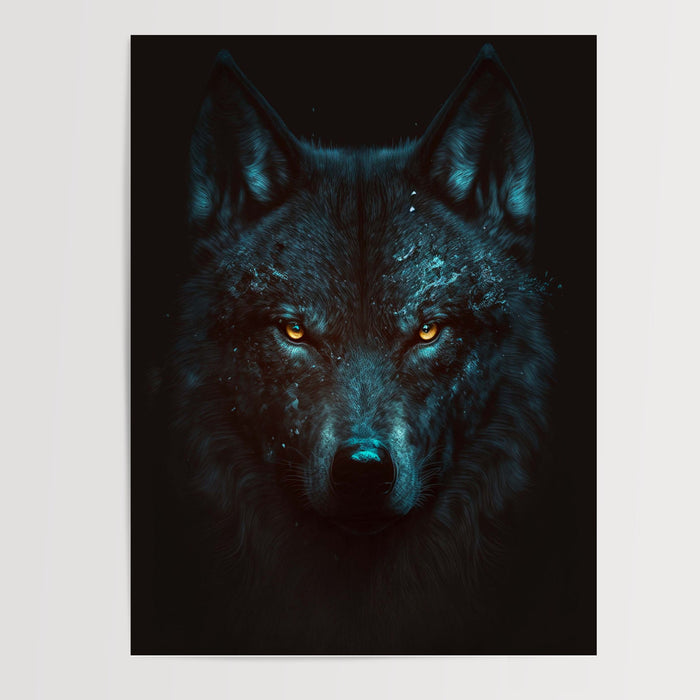 Poster Loup noir - Regard sauvage et force tranquille — Vierge - poster-presentation-produit