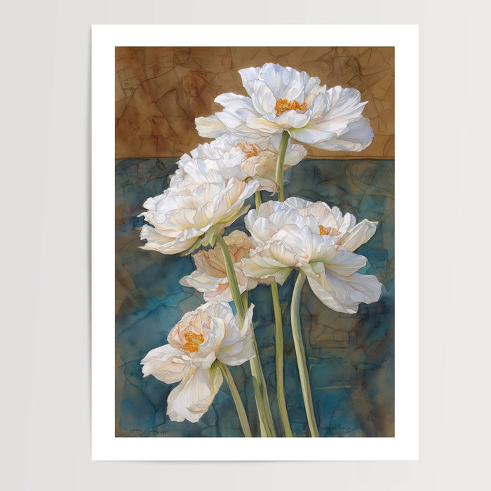 Poster Magnolia blanc - Fleurs délicates et calme retrouvé — Vierge - poster-presentation-produit — passe-partout blanc