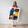 Poster Mondrian revisité - Lignes franches et couleurs vives — Vierge - poster-femme-debout — passe-partout blanc