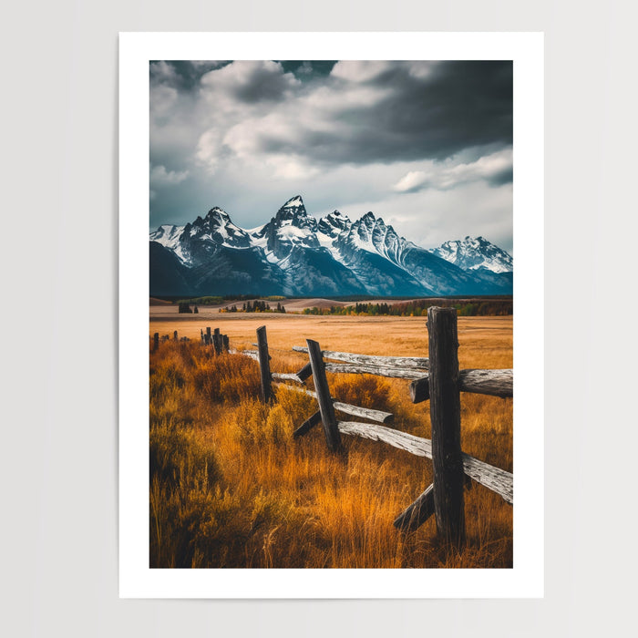 Poster Montagnes du Wyoming - Grand air et calme des sommets — Vierge - poster-presentation-produit — passe-partout blanc