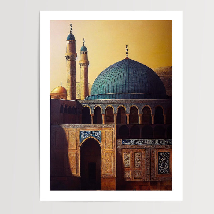 Poster Mosquée Al-Aqsa - Lumière douce d'un matin de prière — Vierge - poster-presentation-produit — passe-partout blanc
