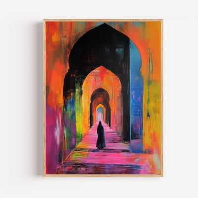 Poster Mosquée multicolore - Spiritualité lumineuse et colorée