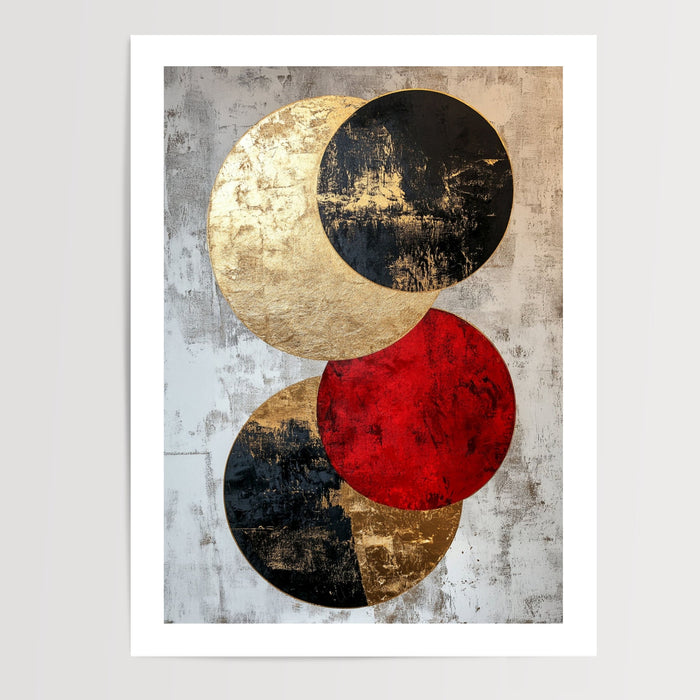 Poster mural Abstrait doré - Cercle zen aux reflets de lumière — Vierge - poster-presentation-produit — passe-partout blanc