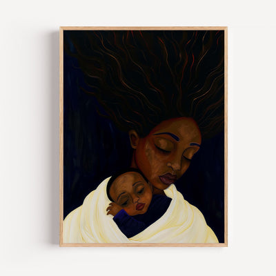 Mother and Child Wall Art Poster – Warmth of an African Embrace