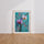 Poster mural Orchidées violettes - Élégance fleurie sur fond turquoise — Vierge - living-room — passe-partout blanc
