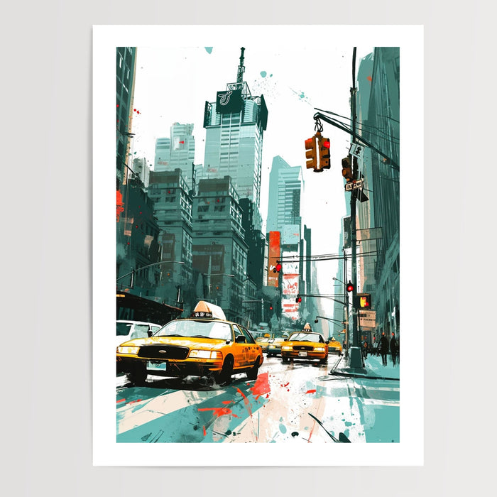 Poster New York - L'effervescence urbaine en couleurs vives — Vierge - poster-presentation-produit — passe-partout blanc