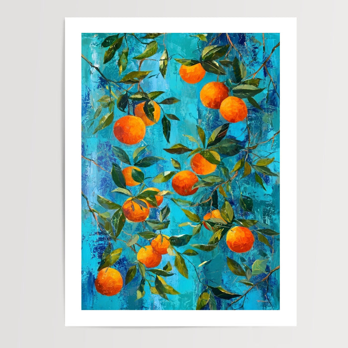 Poster Orangers méditerranéens - Fraîcheur ensoleillée pour une cuisine lumineuse — Vierge - poster-presentation-produit — passe-partout blanc