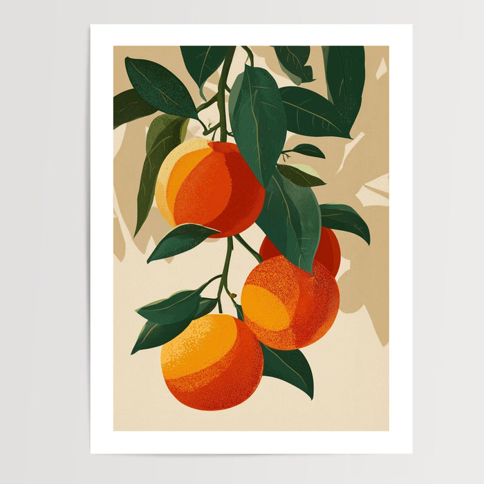 Poster Oranges pop art - Fruits gorgés de soleil pour la cuisine — Vierge - poster-presentation-produit — passe-partout blanc