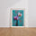 Poster Orchidées et cerisier - Douceur florale sur turquoise patiné — Vierge - living-room — passe-partout blanc