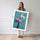 Poster Orchidées et cerisier - Douceur florale sur turquoise patiné — Vierge - poster-femme-debout — passe-partout blanc