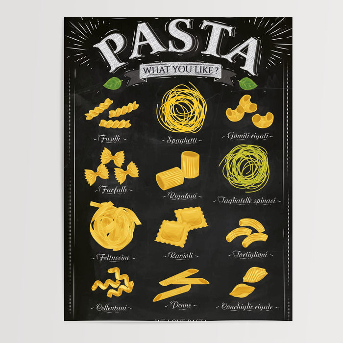 Poster Pâtes italiennes - Un air de dolce vita en cuisine — Vierge - poster-presentation-produit