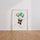 Poster Panda - Un envol tout doux dans un ciel pastel — Vierge - living-room — passe-partout blanc