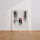 Poster Parapluie rouge - Tendresse d'un couple sous la neige — Vierge - living-room — passe-partout blanc