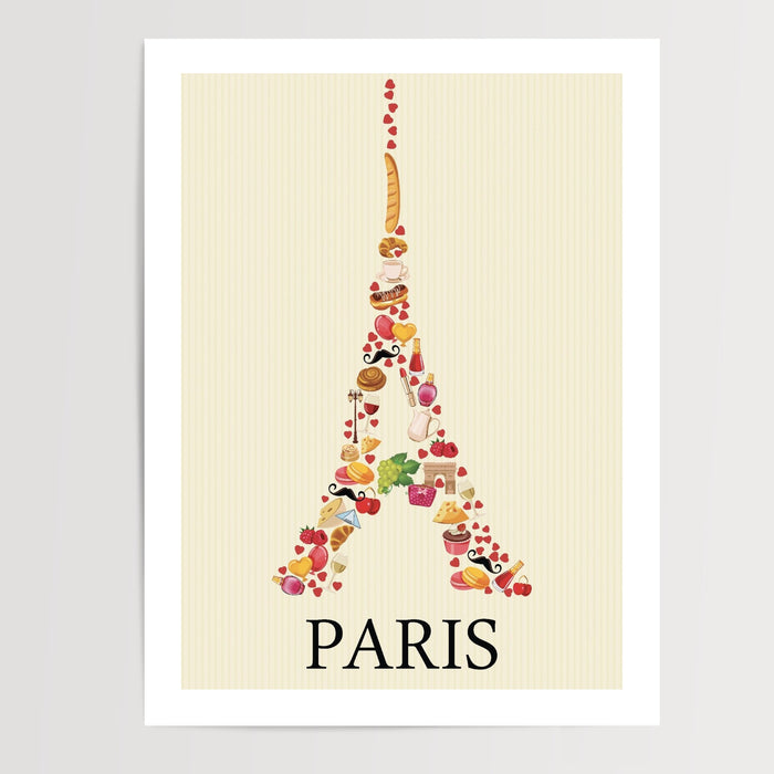 Poster Paris Tour Eiffel - Brunch gourmand aux douceurs sucrées — Vierge - poster-presentation-produit — passe-partout blanc
