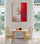 Tableau japonais cerisier rouge, décoration murale moderne, salle à manger épurée