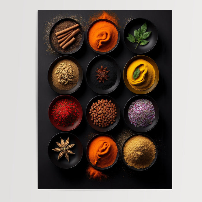 Poster Épices du monde - Un voyage de couleurs et de parfums — Vierge - poster-presentation-produit