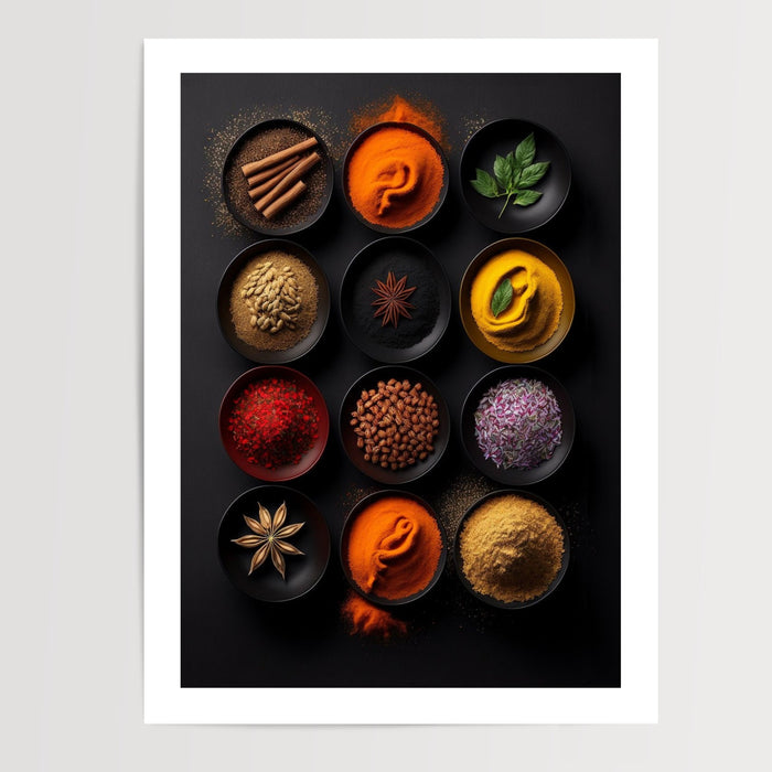 Poster Épices du monde - Un voyage de couleurs et de parfums — Vierge - poster-presentation-produit — passe-partout blanc