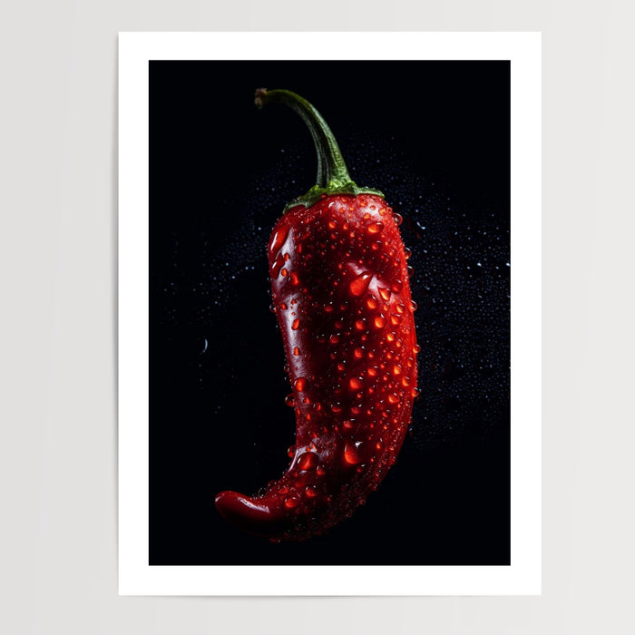 Poster Piment rouge - Une touche piquante pour votre cuisine — Vierge - poster-presentation-produit — passe-partout blanc