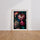 Poster Pivoines baroques - Floraison majestueuse sur fond noir — Vierge - living-room — passe-partout blanc