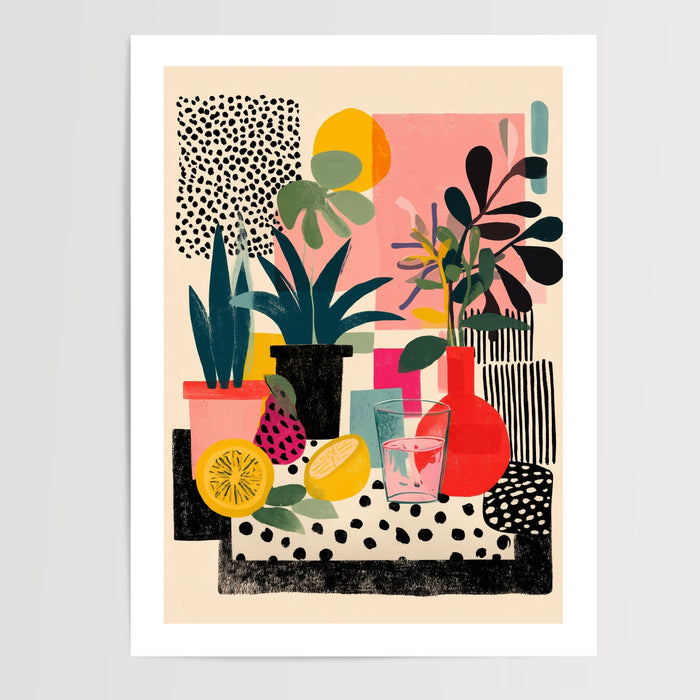 Poster Plantes en pot - Fraîcheur pop aux fruits exotiques — Vierge - poster-presentation-produit — passe-partout blanc