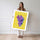 Poster Raisin pop art - Grappe violette et jaune soleil façon carrelage rétro — Vierge - poster-femme-debout — passe-partout blanc