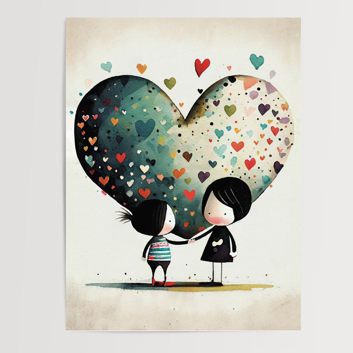 Poster Sœurs - Tendresse pastel et amour fraternel — Vierge - poster-presentation-produit