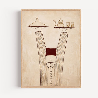 Poster Serveur marocain - Élégance du thé et hospitalité