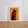 Poster Silhouette d'amoureux - Étreinte tendre en rouge et noir — Vierge - living-room — passe-partout blanc