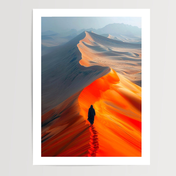 Poster Touareg dans le désert - Silhouette au cœur du Sahara — Vierge - poster-presentation-produit — passe-partout blanc