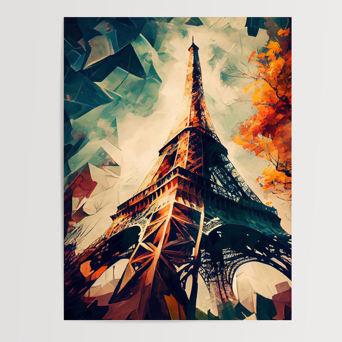 Poster Tour Eiffel - Paris en bleu blanc rouge — Vierge - poster-presentation-produit