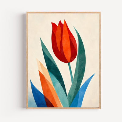 Poster Rote Tulpe – Florales Grafikdesign und intensive Farben