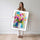 Poster Tulipes multicolores - Bouquet éclatant aux couleurs de printemps — Vierge - poster-femme-debout — passe-partout blanc