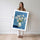 Poster Vase et marguerites - Un bouquet de lumière sur fond bleu — Vierge - poster-femme-debout — passe-partout blanc