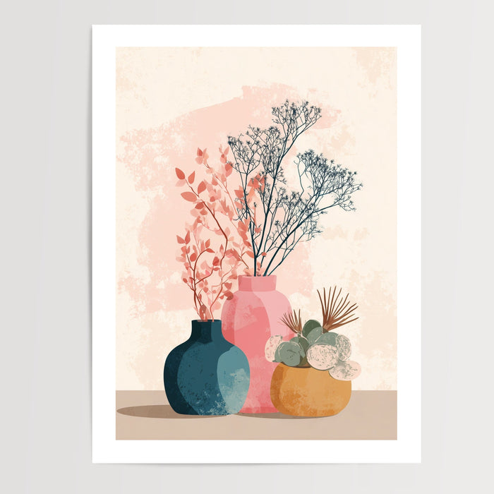 Poster Vases scandinaves - Douceur pastel et esprit nordique — Vierge - poster-presentation-produit — passe-partout blanc