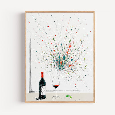 Poster Vin éclaboussé - Explosion joyeuse et cuisine en fête