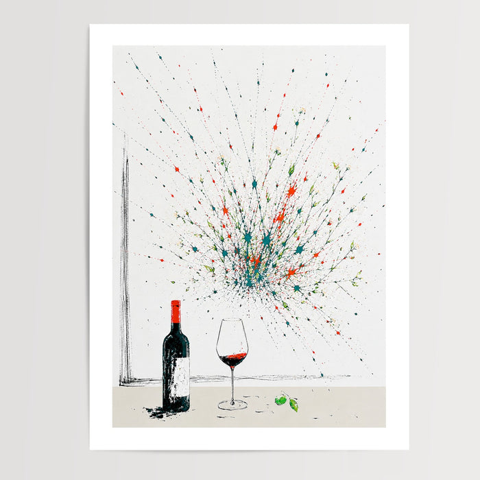 Poster Vin éclaboussé - Explosion joyeuse et cuisine en fête — Vierge - poster-presentation-produit — passe-partout blanc