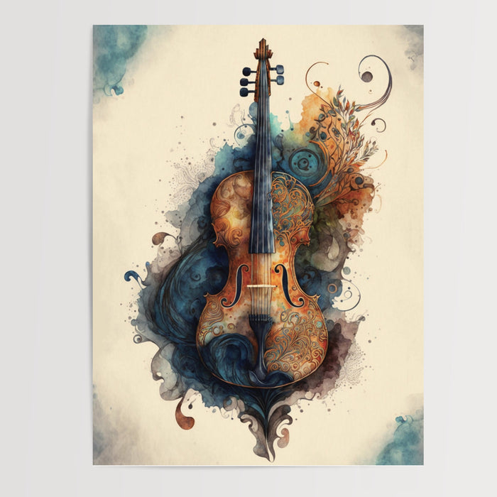 Poster Violon - Douceur d'une mélodie suspendue au salon — Vierge - poster-presentation-produit