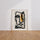 Poster Visage or et noir - Abstraction graphique et audace — Vierge - living-room — passe-partout blanc