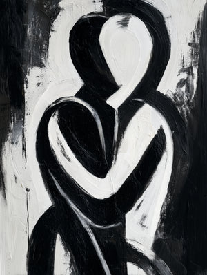 Abstract artistic silhouette in black and white, modern style for contemporary decor