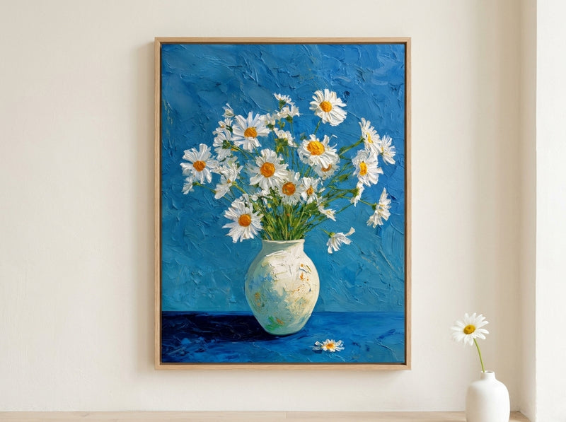 Tableau floral contemporain avec fleur agrandie — collection MyselfMonArt