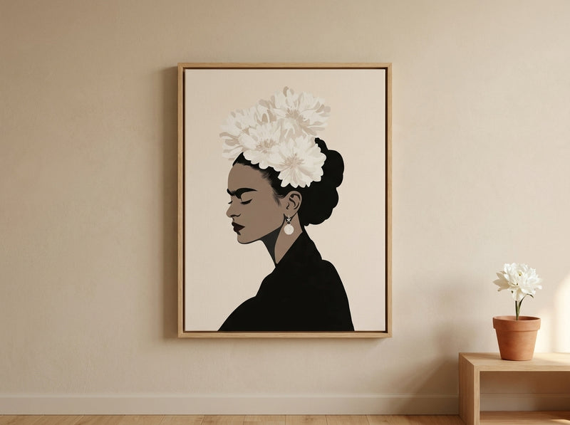 Tableau Frida Kahlo en portrait épuré — collection MyselfMonArt