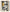 Tableau abstrait formes organiques noires et touche ocre sur fond beige minimaliste