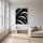 Tableau abstrait noir et blanc courbes dynamiques décoration murale salon moderne