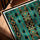 Gold and turquoise African geometric canvas print for a Scandinavian living room